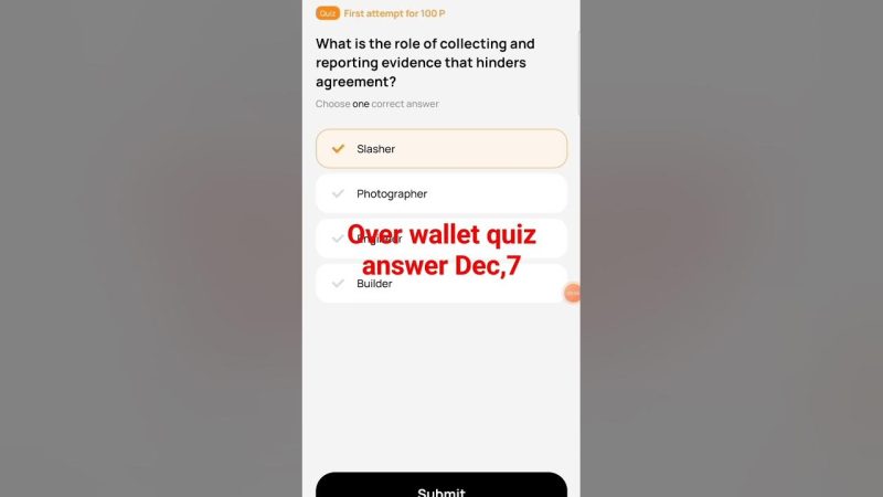 Over Wallet Quiz Answer Today