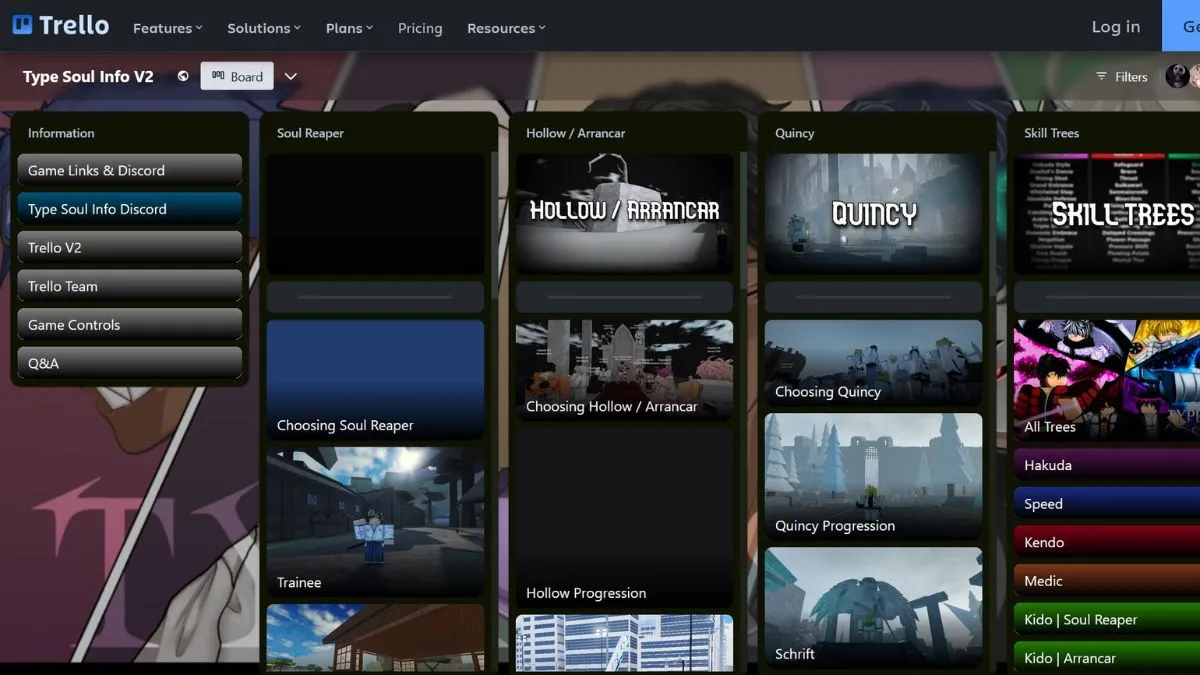 Type Soul Trello Board Link