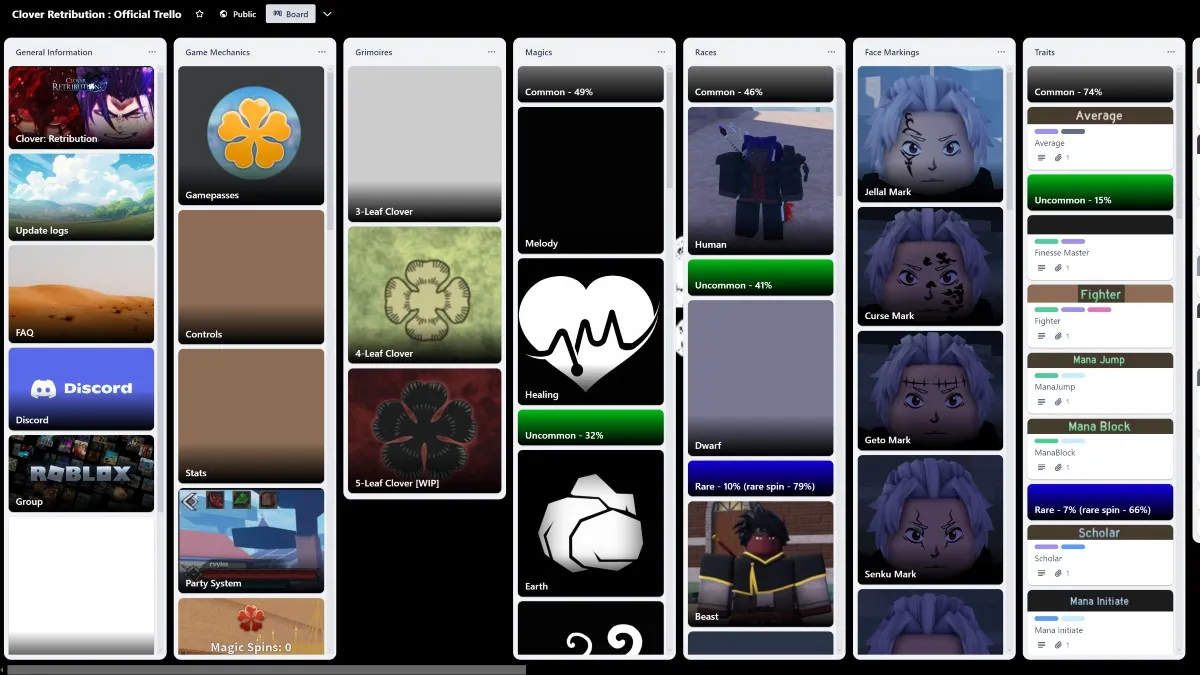 clover retribution trello link f866eb